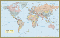 World Map Poster Laminated