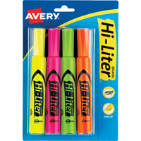 Highlighter Avery Chisel Tip 4Pk