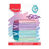 Highlighter Maped Glitter Pastel 4Pk